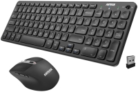 Arteck HW305-2MW167 2.4G USB Wireless Keyboard and Mouse Combo Ultra Slim Compact Keyboard and Ergonomic Mouse for Computer Desktop PC Laptop and Windows 11/10/8/7 Build in USB-C Rechargeable Battery